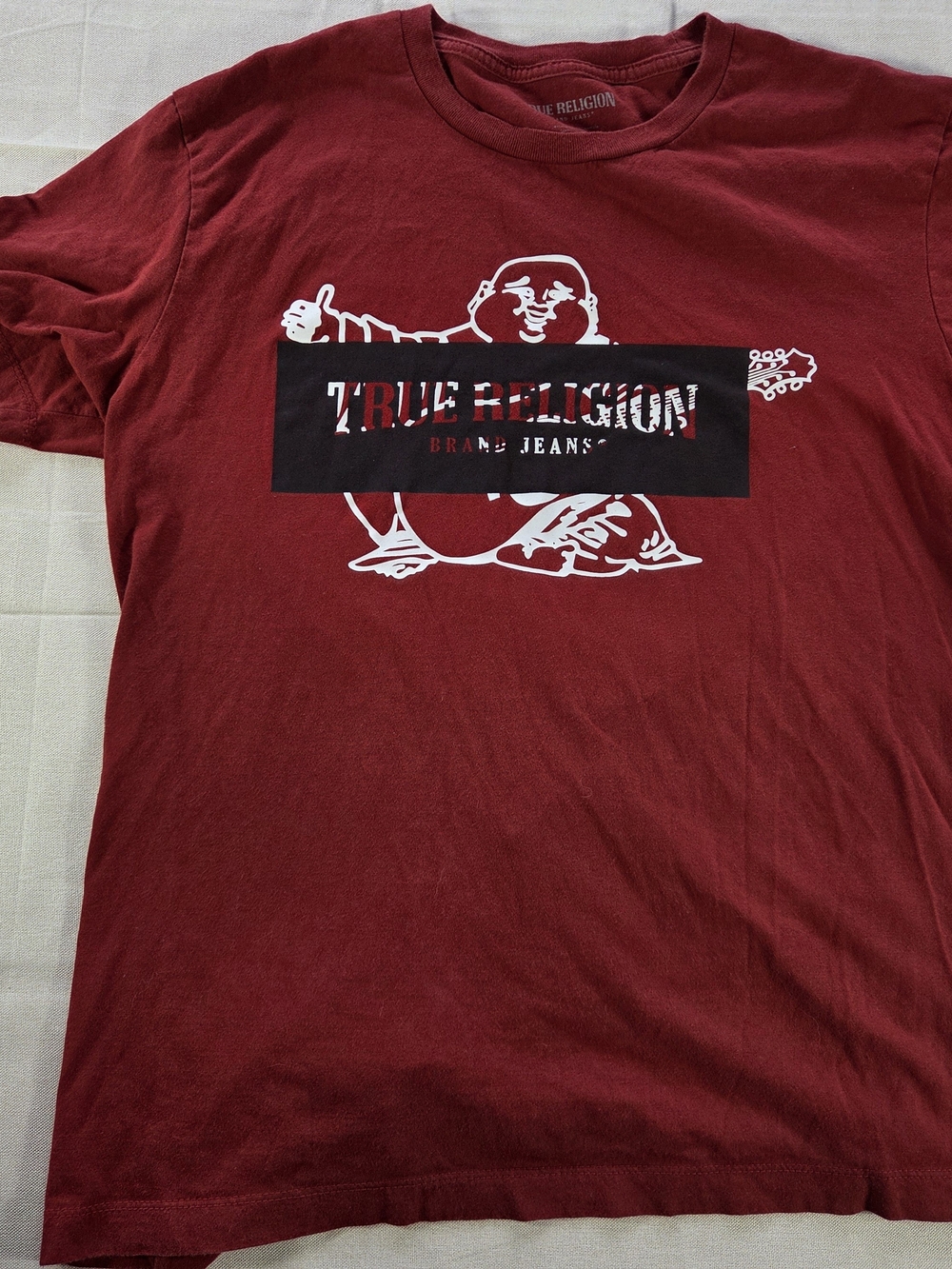 True Religion Buddha Logo Graphic T Shirt Red Short Sleeve Mens Large